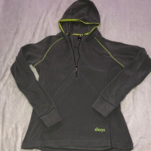 Sherpa Fleece Half Zip Gray Small Athletic Top‎